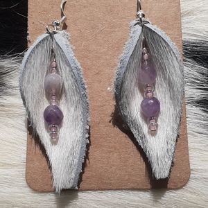 Handmade Cowhide and Sterling Silver Earri…